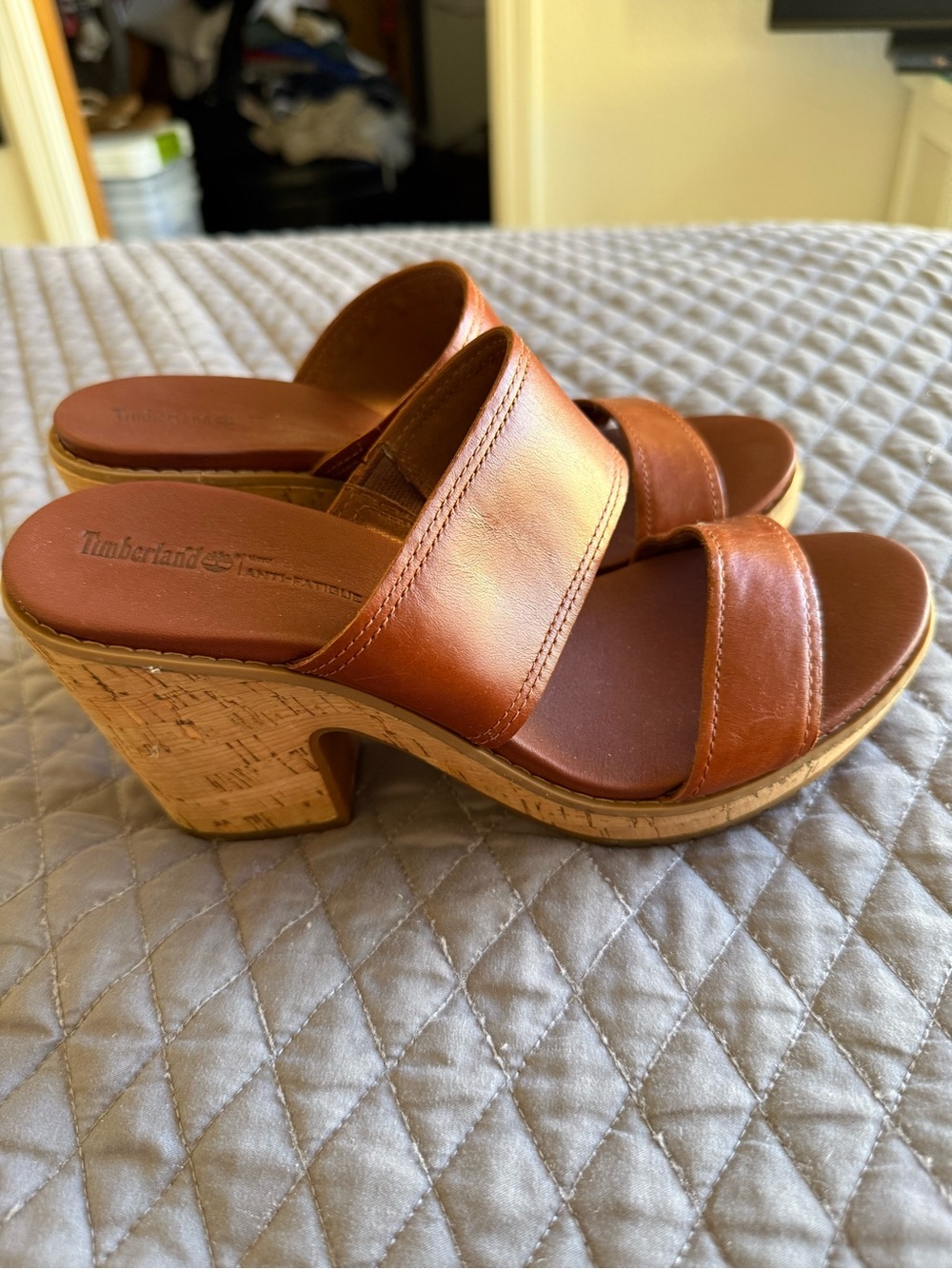 Brand New -- Timberland Women’s Cognac Double-Band Platform Roslyn Slide - Picture 5 of 6